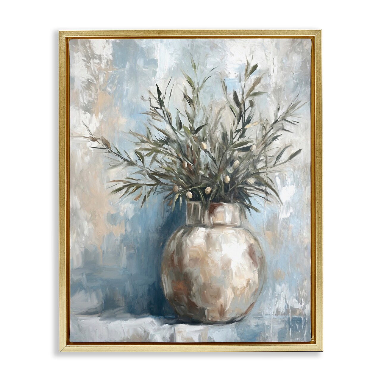 Stupell Industries Potted Olive Branches Floating Frame Design By Ramona Murdock